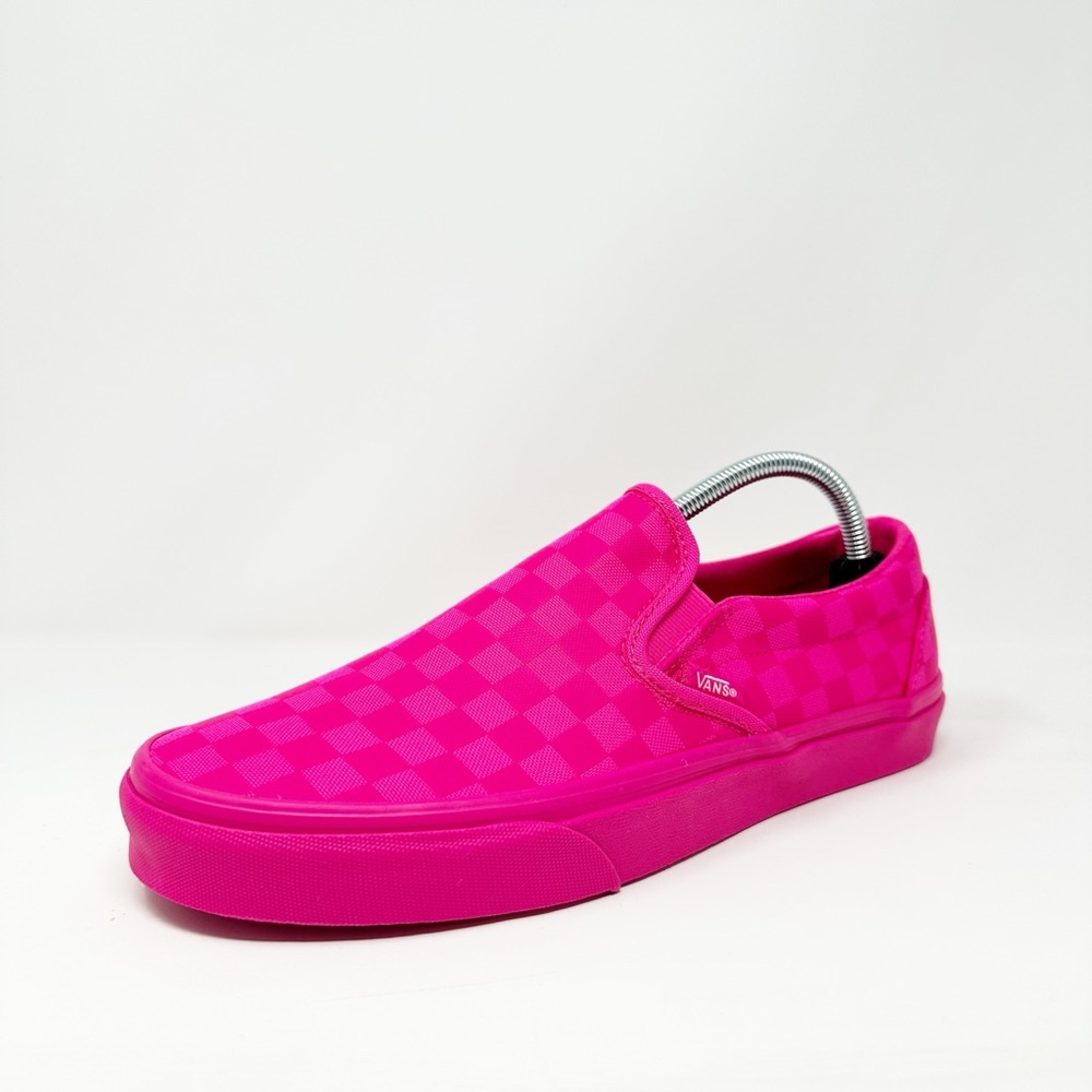 Vans Classic Slip-ons Pink Glo Monochrome Checkerboard 9.5M/11W PLS SEE BELOW